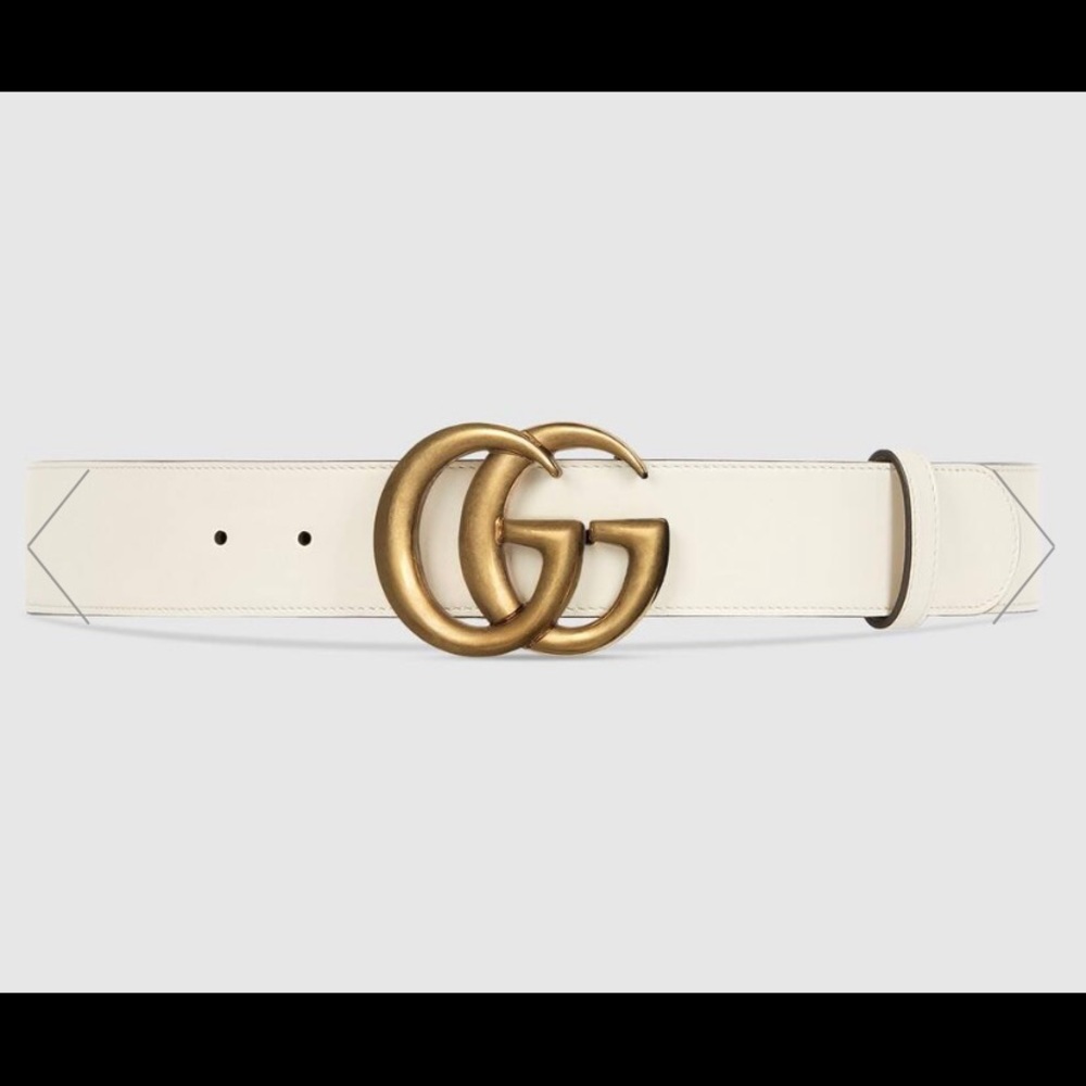 White Double G Belt